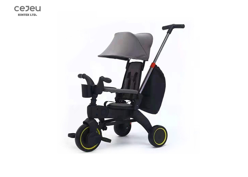 Plastic Foldable Tricycle Stroller With Mom Bag 91*50*54CM
