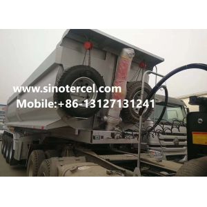 4Axles 42CBM White Tipper Dump Semi Trailer With 80 Tons Loading Capacity