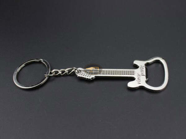 Cool Innovative Promotion Gift Wedding Favor Blank Laser Engrave Logo Guitar Shape Bottle Opener Keychain