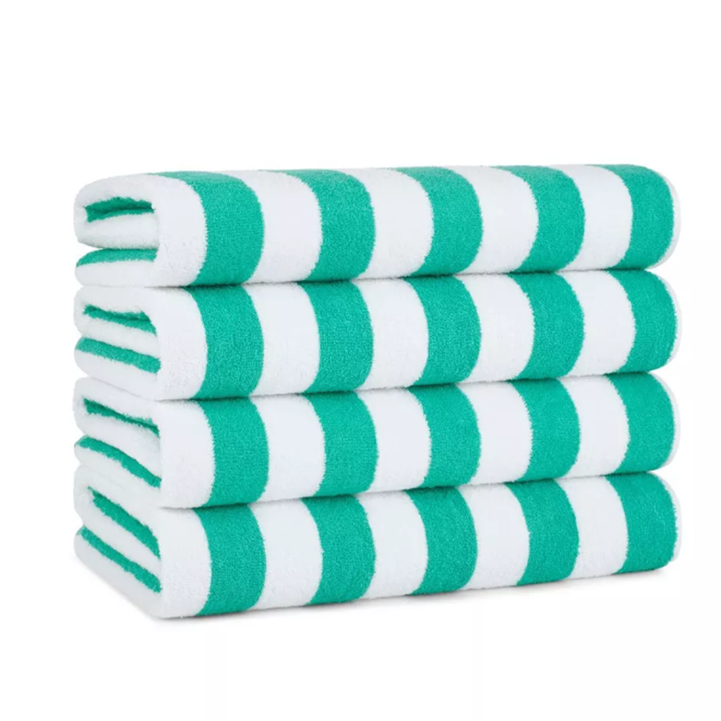 Luxury Serene Stripe Cabana Towel with Plush Loop Pile for Ultimate Comfort