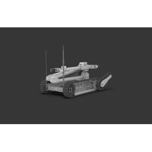 Remotely operated tracked explosive-detonation robot, all-terrain explosive