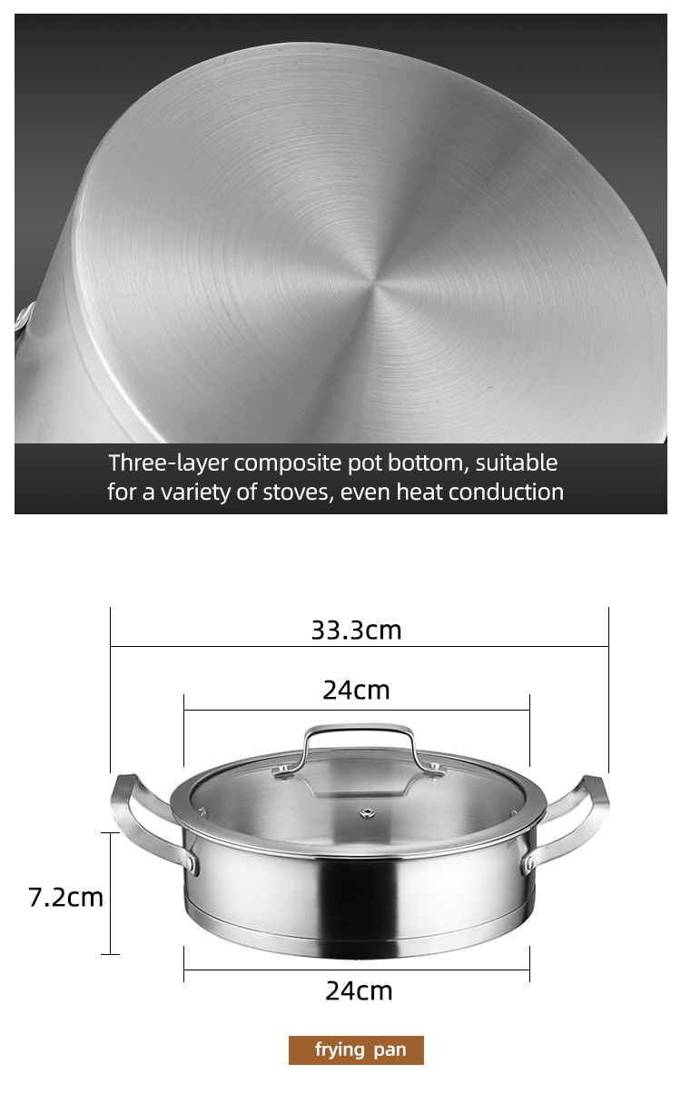 Factory Price Silver Kitchen Sauce Pot Soup Pot Fry Pan Cooking Pot Set Cookware Sets With Glass Lid
