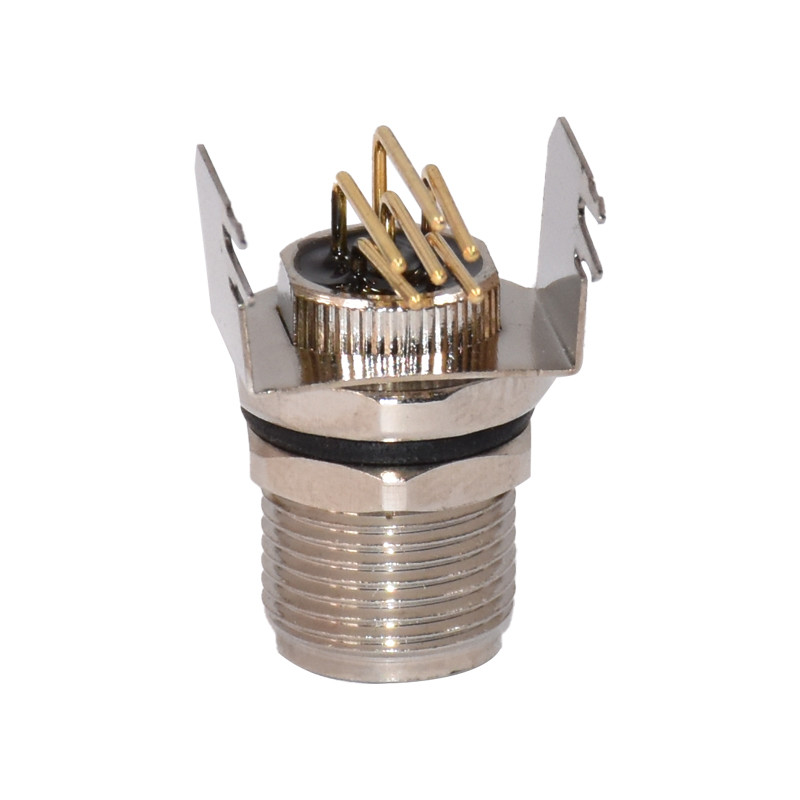 1.5A 30V M8 Waterproof Connector 90 Degree 6 Pin Panel Mount Connector
