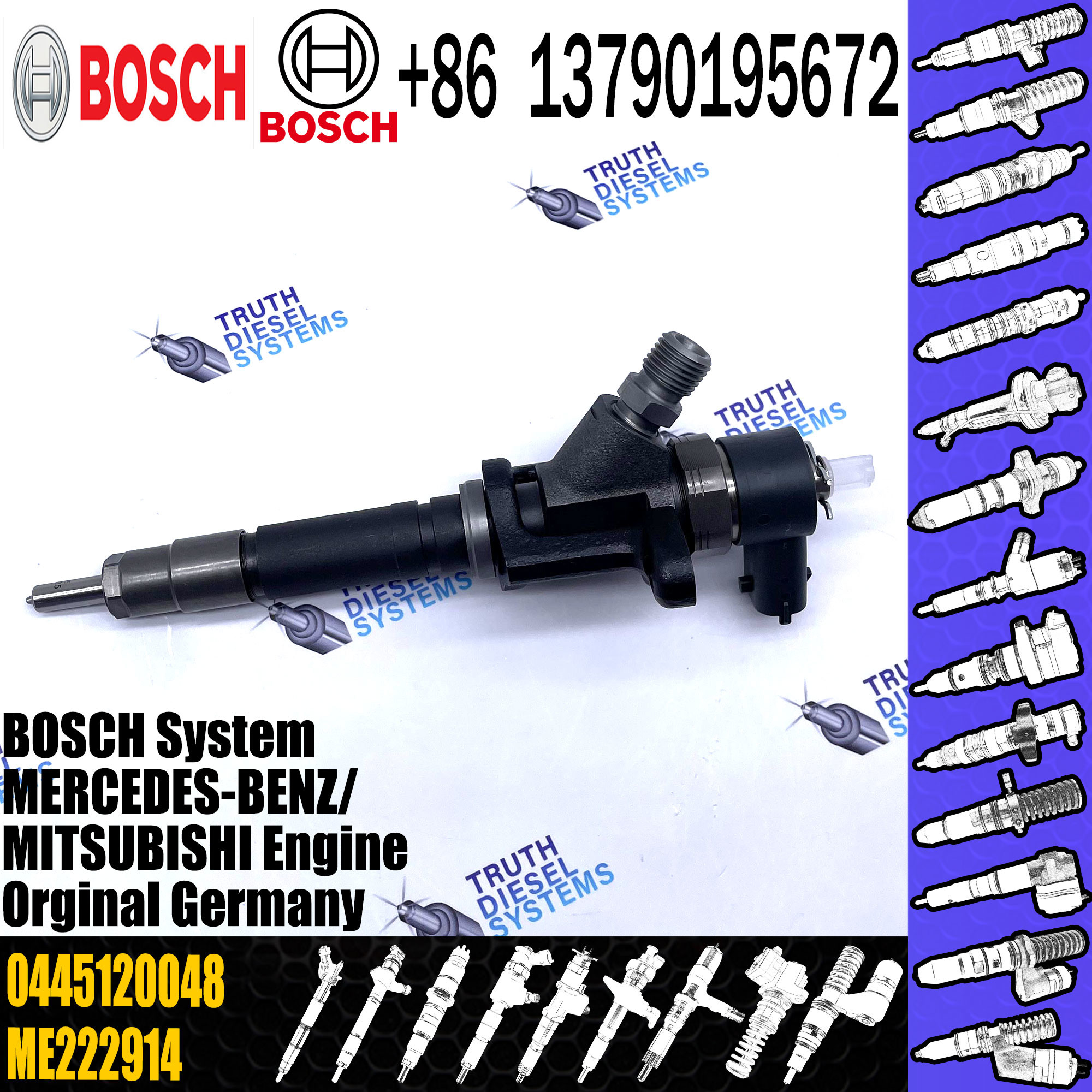 0445120048/0445120049 common rail injector for MITSUBISHI 4M50 ME223750 Diesel engine parts