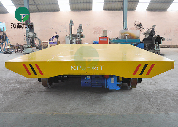 45 Ton Large Table Battery Power Rail Transfer Trolley For Steel Factory Material Transport