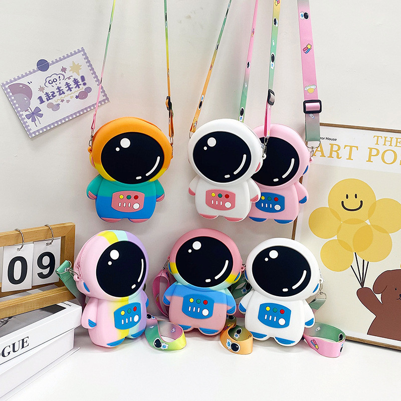 Astronaut Silicone Pencil Pouch Bpa Free For Stationery Storage School Supplies Pencil Case Cartoon Makeup Bag For Kids