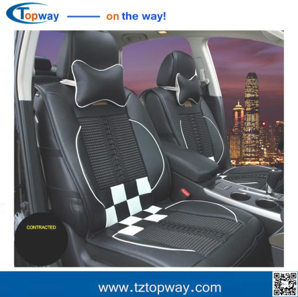 square grid high quality fiber leather silk floss insert car seat covers