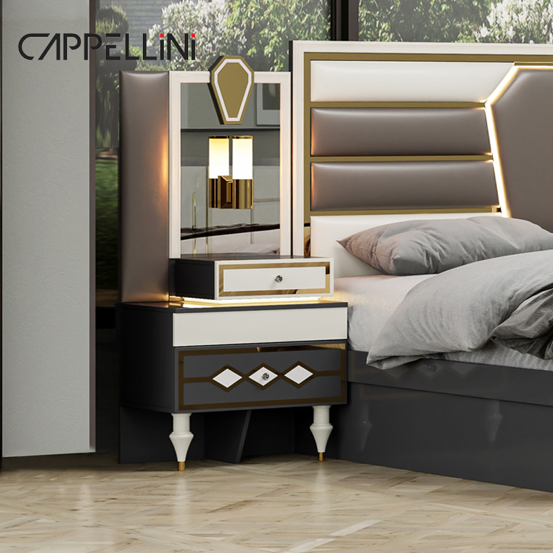 Wooden Modern Double Leather King Size Bed Set Home Furniture Modular Wood Queen Full Luxury Bedroom Sets Furniture