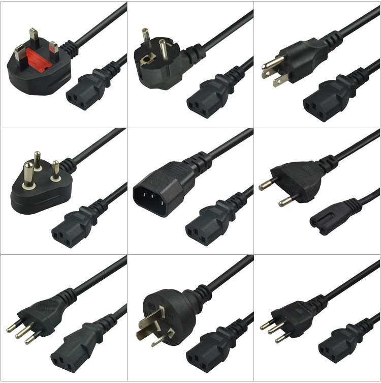 1.5M 1.8M Black EU Power Cable
