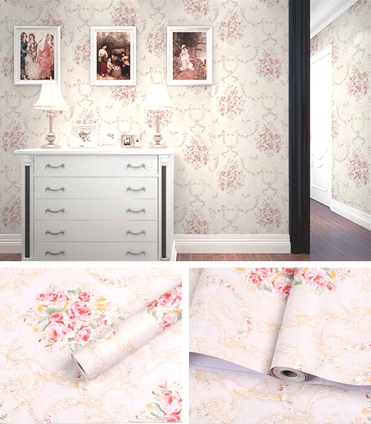 Embossed PVC Wall Paper 3D Self-adhesive Wallpaper for Bedroom Waterproof Peel and Stick