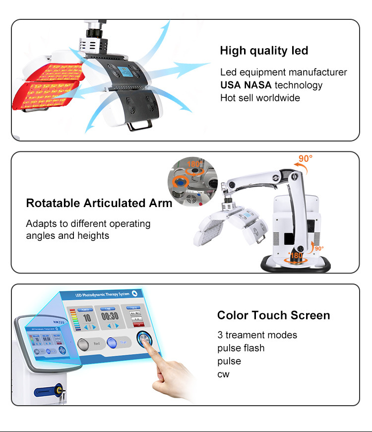 Red Light 300 LED Lamps 350W Therapy Machine With Color Touch Screen