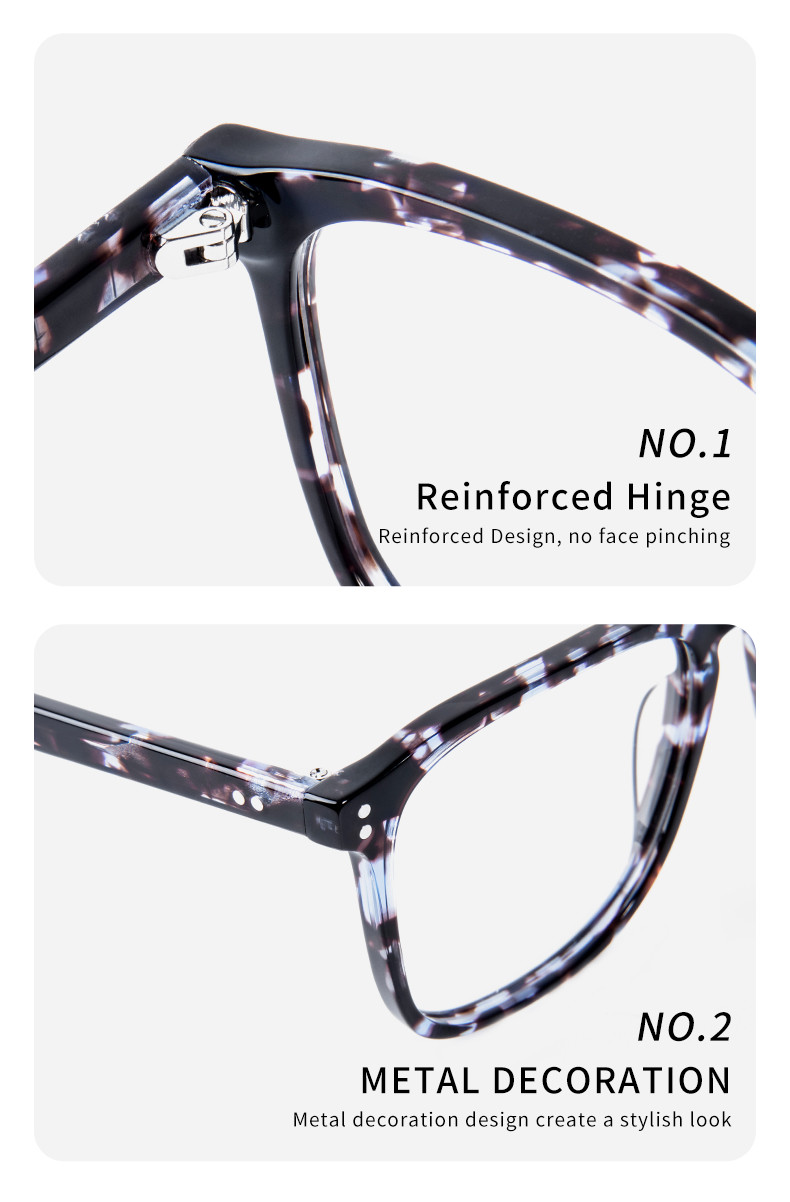 Square Acetate Non Prescription Glasses Optical Frames For Men And Women