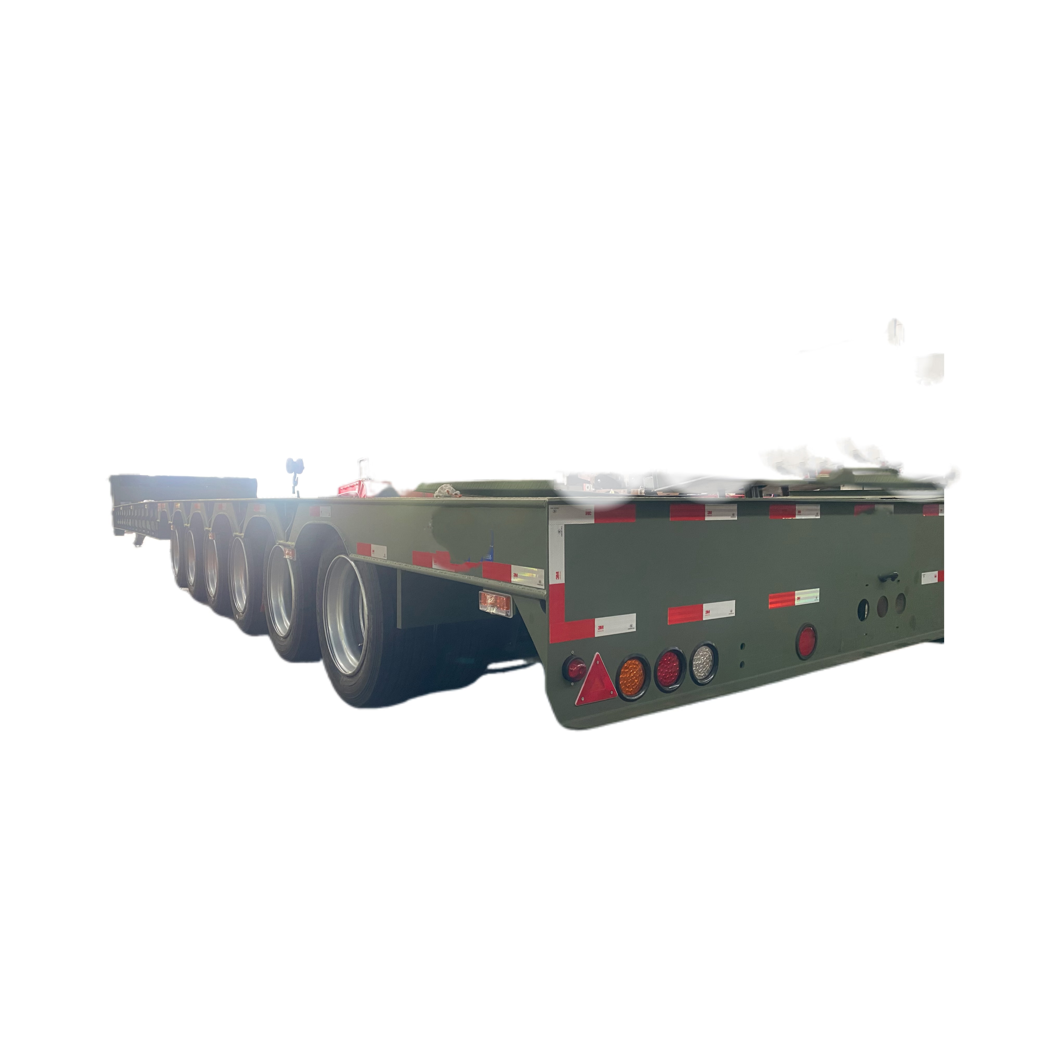 Air Suspension 100 Ton Container Transport Truck Semi Flatbed Trailer with Steel Body