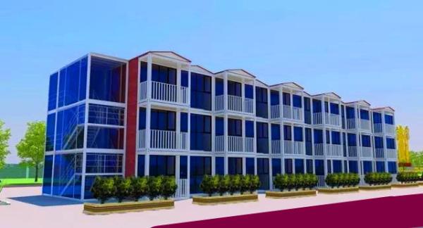 3 Layers Prefab Commercial Buildings , Flexible Assembly Commercial Steel