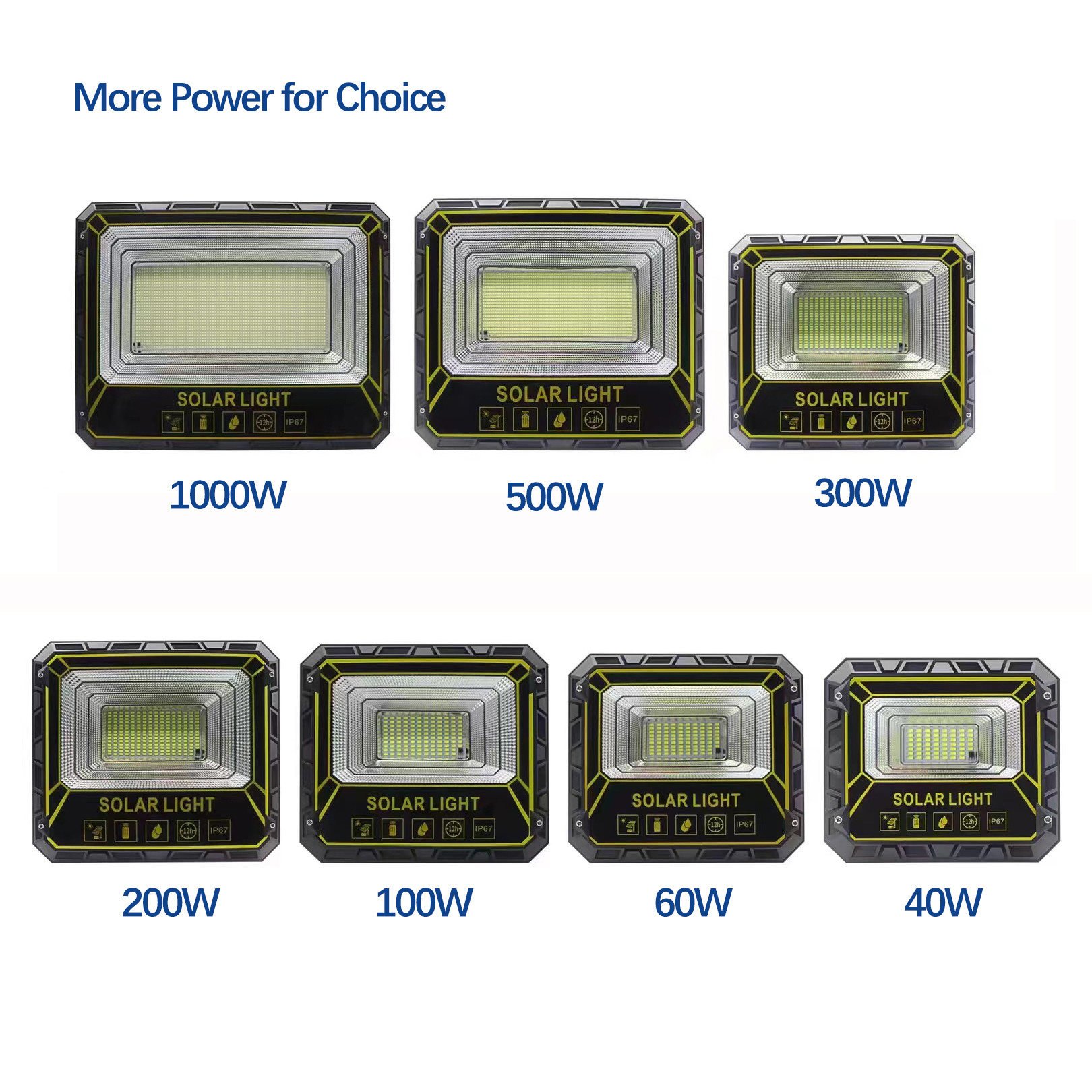 Outdoor Solar Powered Reflector LED Flood Light 500W 1000W IP66 Waterproof
