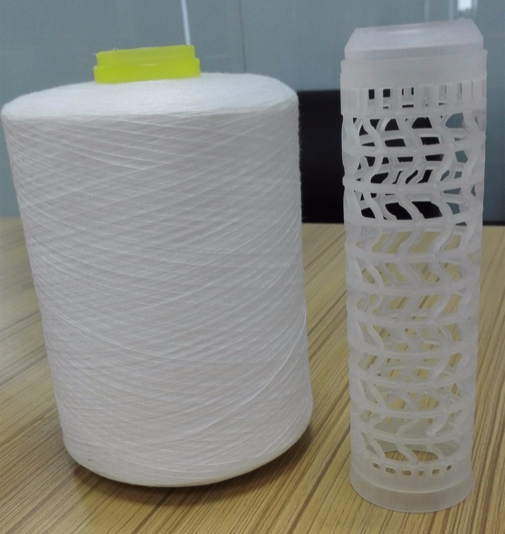 Raw White 100% Ring Spun Polyester Yarn 30S/2 30S/3 For Sewing