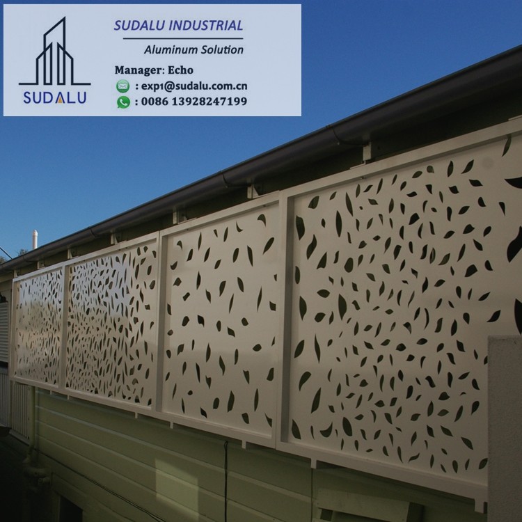 SUDALU Laser Cut PVDF Coating Aluminum Exterior Villa Fence Handrail Decoration Panel