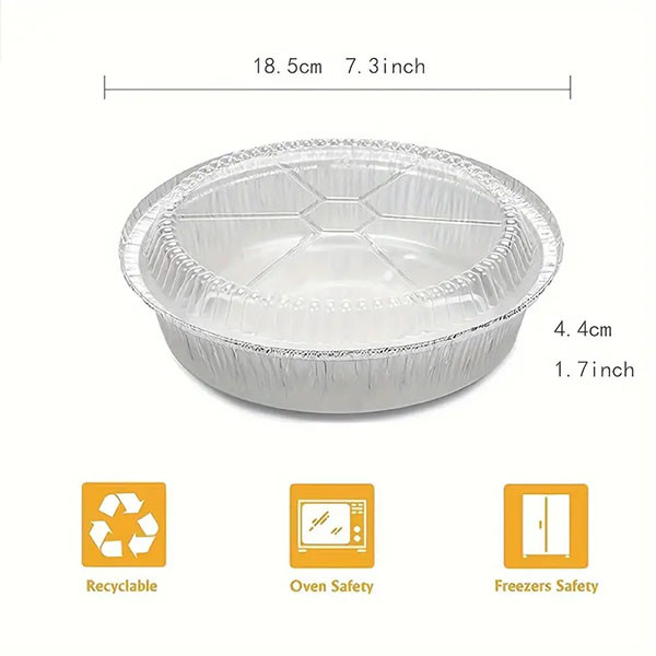 7 Inch Foil Pans With Lids Round Foil Trays Pizza Pie Pan With Clear Lid