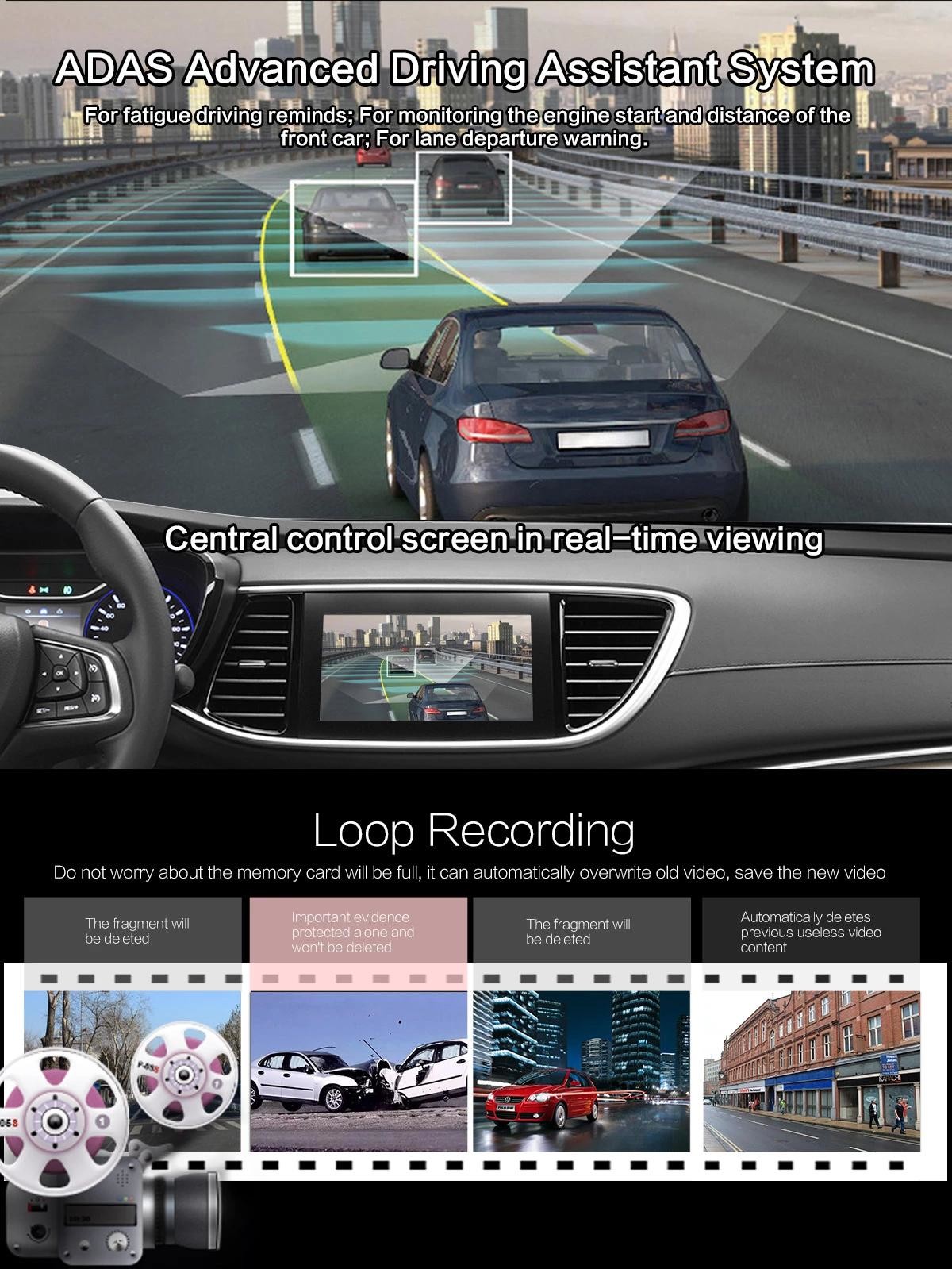 HD 720P 16G 32G Multimedia Player Hidden Parking Dash Cam For Car