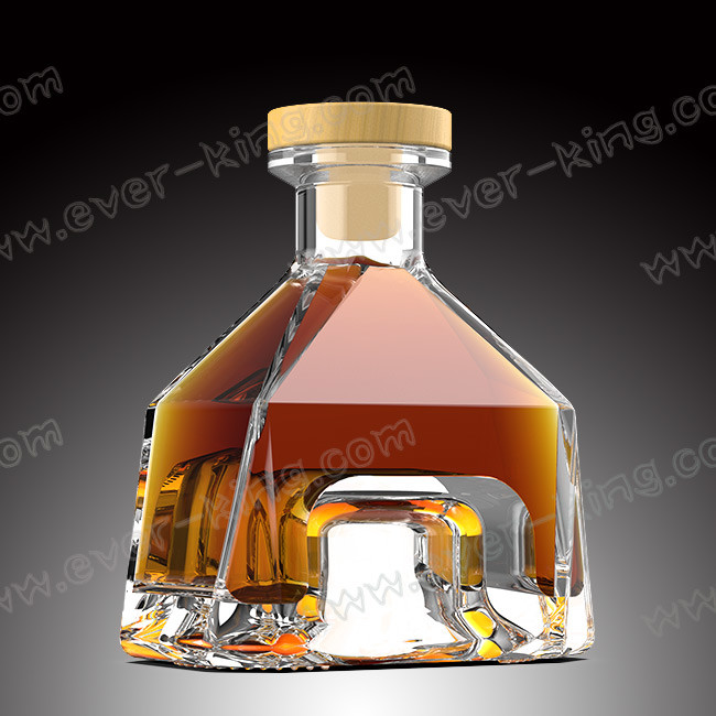 Polygonous Shape Mini Clear Glass 250 mL Liquor Bottles