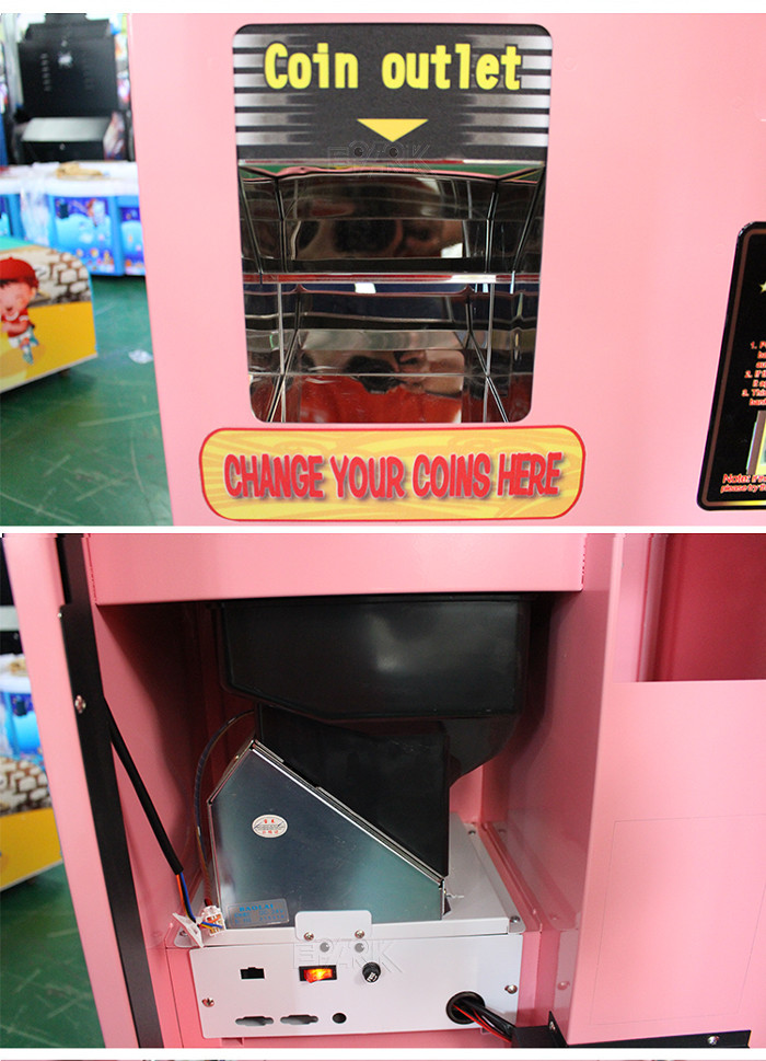 Indoor Shop Manager System Amusement Game Equipment 73W Automatic Coin Exchange Machine