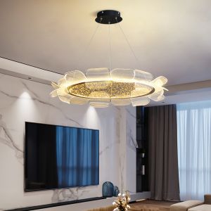 Golden And Clear Modern Acrylic Ceiling Light High Brightness