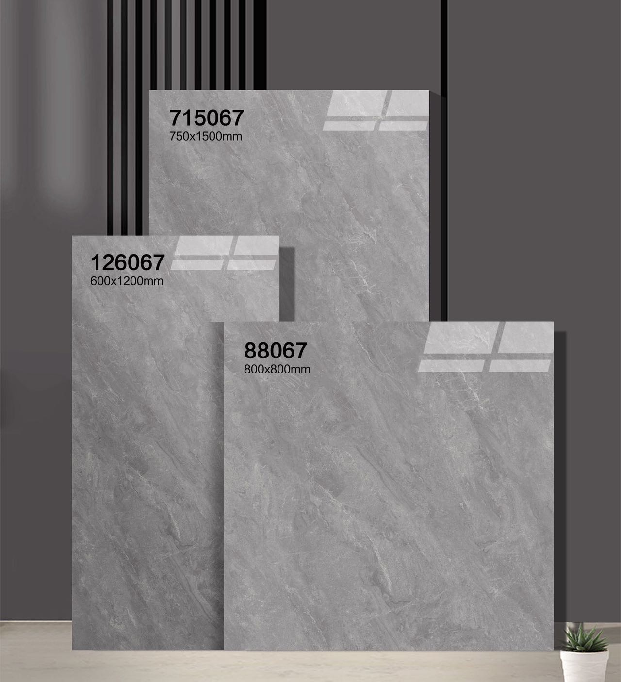 Wear-Resistance Durable 600x1200mm Polished Glazed Porcelain Tiles And Gray Inside Floor Tile For Office And Bathroom