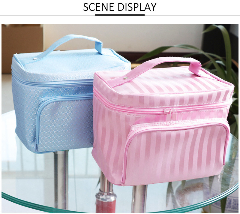Women Handle Multi Functional Cylinder Bucket Makeup Bag