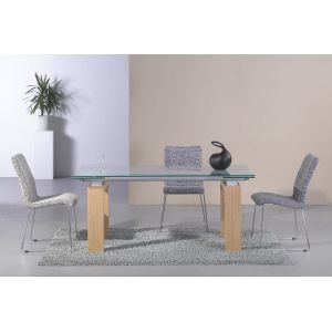 Modern Style Extendable Glass Table 200cm Length Rectangular Extendable Dining