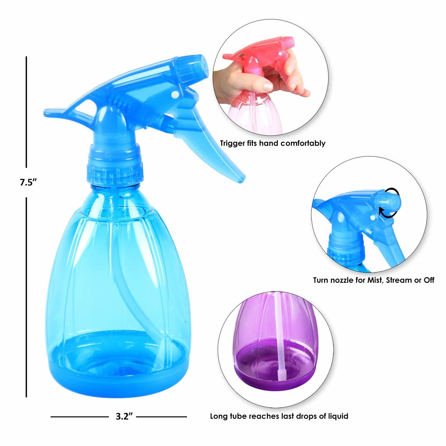 Commercial Hair Care Refillable Spray Bottle Comfortable Hand Feeling