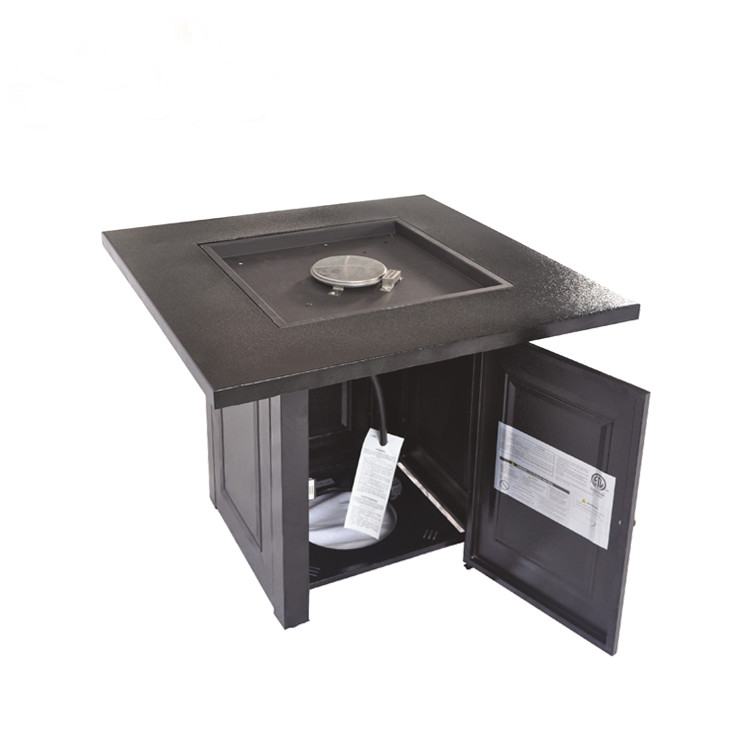 Outdoor 36 Inch Brown Square Propane Fire Pit Customized Color