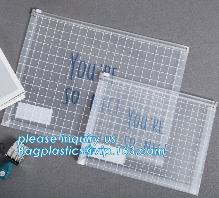 pvc Zip lockkk document file bag,Three-dimensional PVC Document Bag File Zipper Bag with Front Label Pocket bagplastics pac
