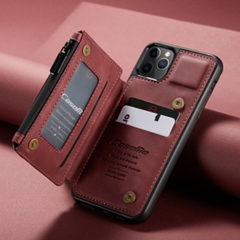 Genuine Leather Magnetic Wallet Flip Lanyard Strap Phone Case for Samsung Daily Used