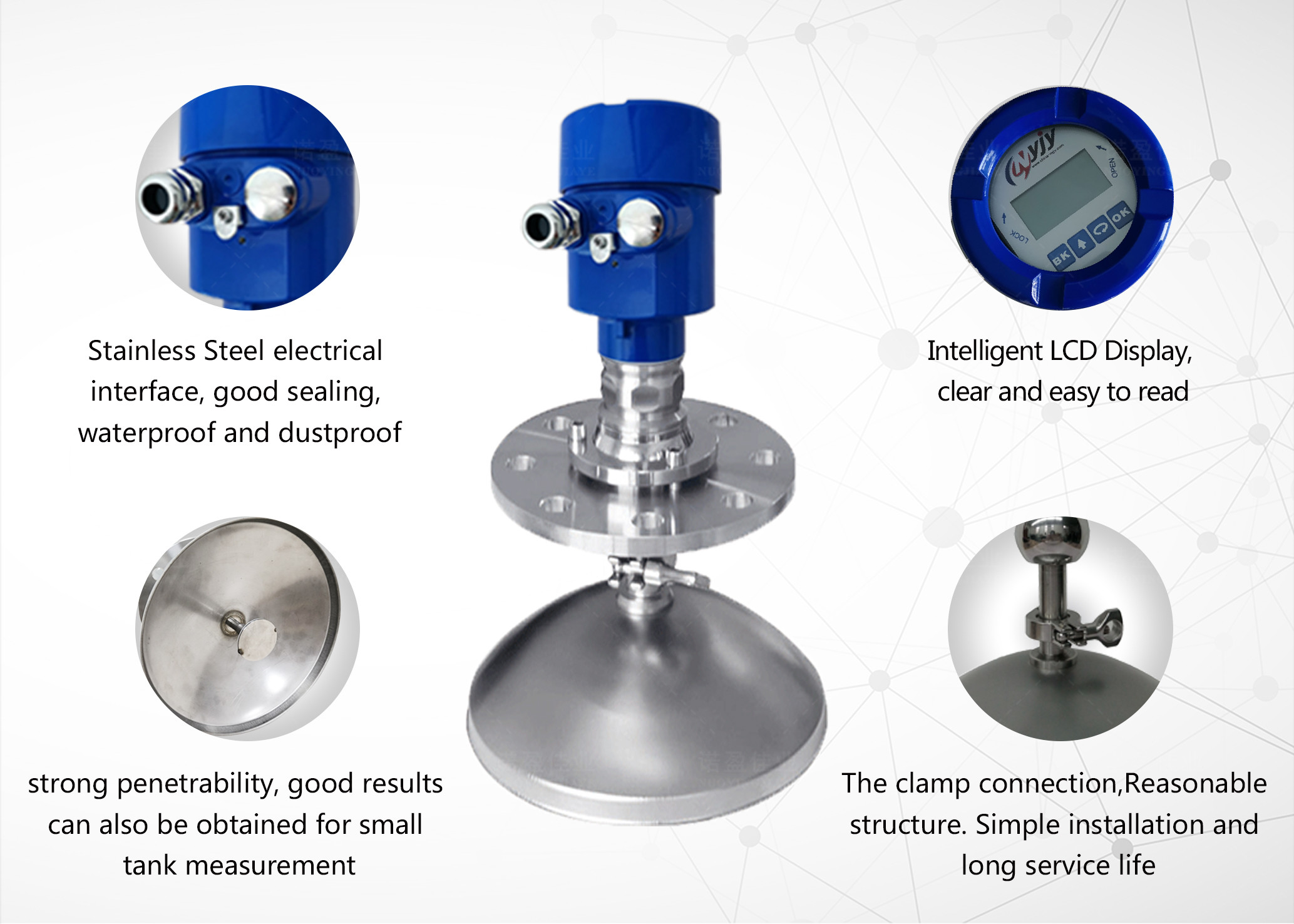 Factory 80GHz Aiti-crossion Radar Level Transmitter for Continuous Level Measurement with Explosion-proof and CE Report