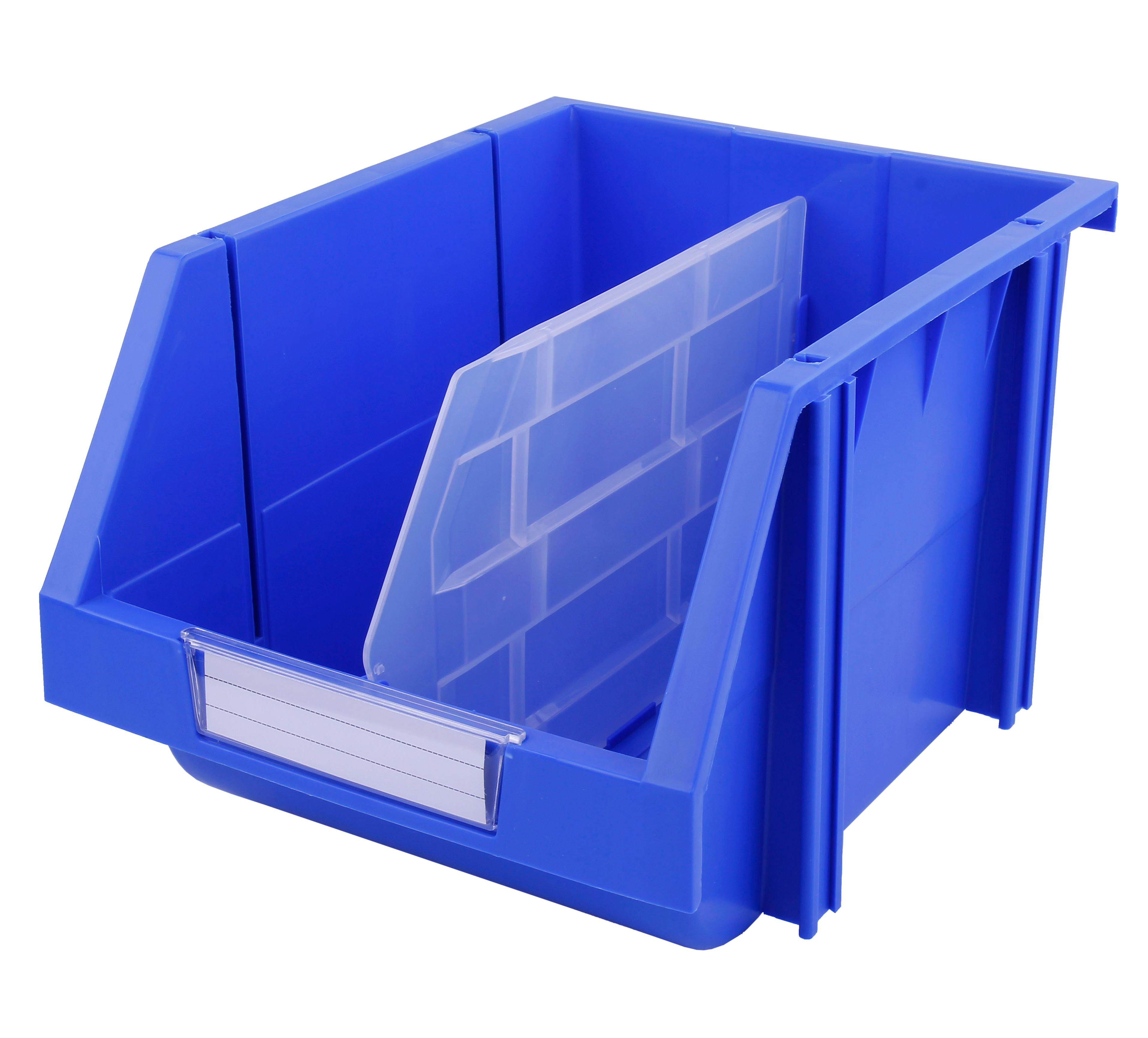 Semi-open Front Divisible Hanging Rack Plastic Parts Picking Storage Bin 214x280x175mm