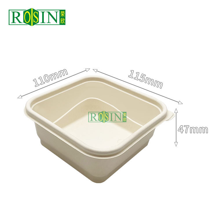 Tableware Biodegradable Take Out Containers Square Disposable With Lids
