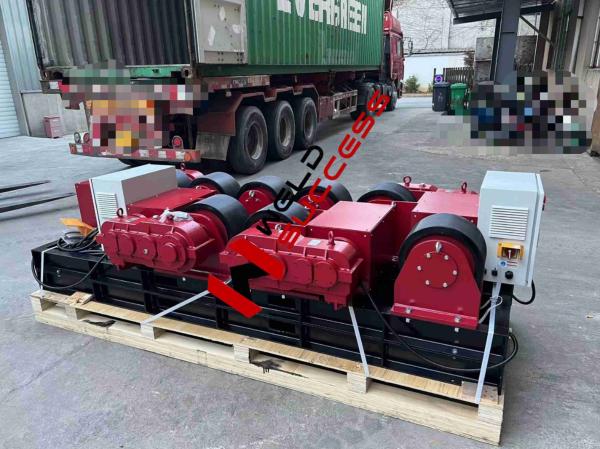 10T Bolt Adjustment Tank Turning Welding Pipe Stands , PU Pipe Rollers for