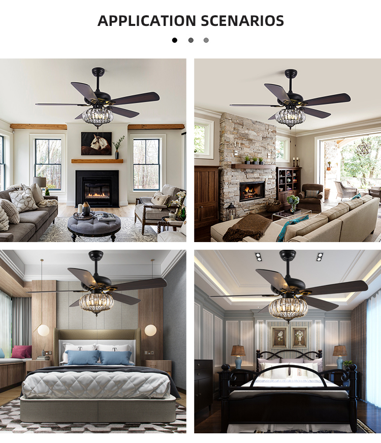 Surface Mounting 120V 65W Industrial Ceiling Fan Light / 52 Inch 5 Blade Ceiling Fan