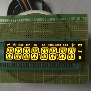 Common Cathode Custom LED Display Ultra Bright Amber 8 Digit 14 Segment Long