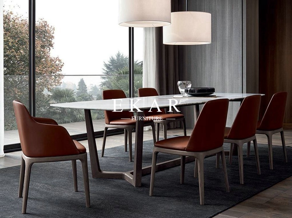 2M Rectangle Wooden and Metal Modern Dining Table