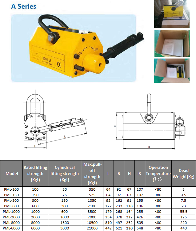 Permanent Lifting Magnet 0.1 to 6 Ton Steel Magnet Lifter for Heavy-Duty Lifting Needs