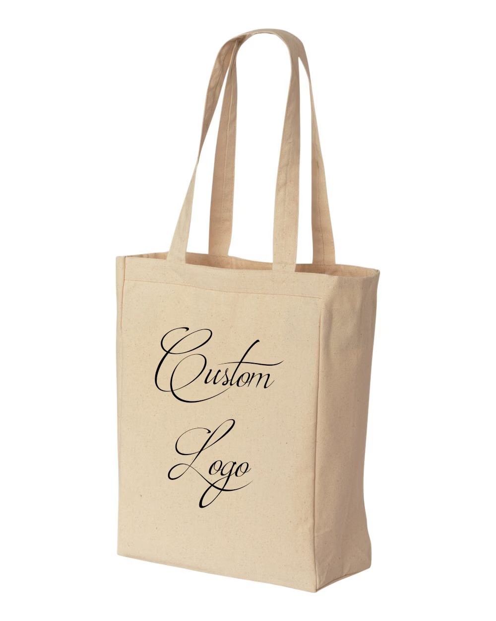 Promotional Personalized Monogram Canvas Tote Bag Shopping With Printed Logo