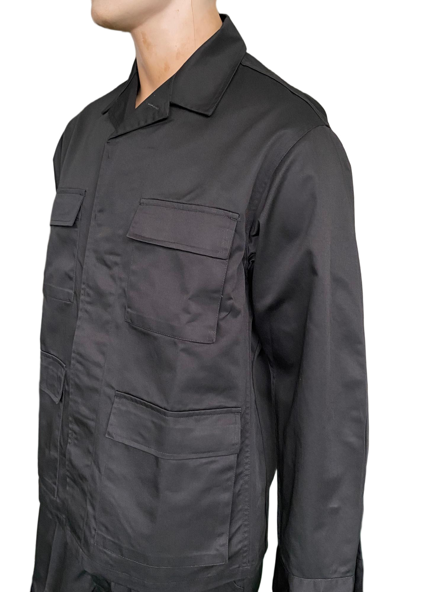 Black Ceremonial Uniform Set Casual Comfortable Top with Neat Straight Pants 45 Wool 55 Polyester