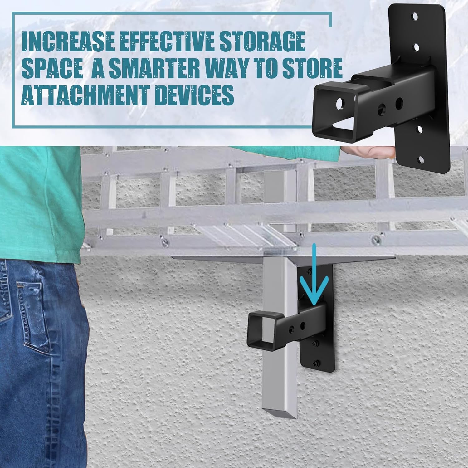 Trailer Hitch Receiver Storage Hitch Wall Mount Bike and Cargo Rack Hanging Organizer