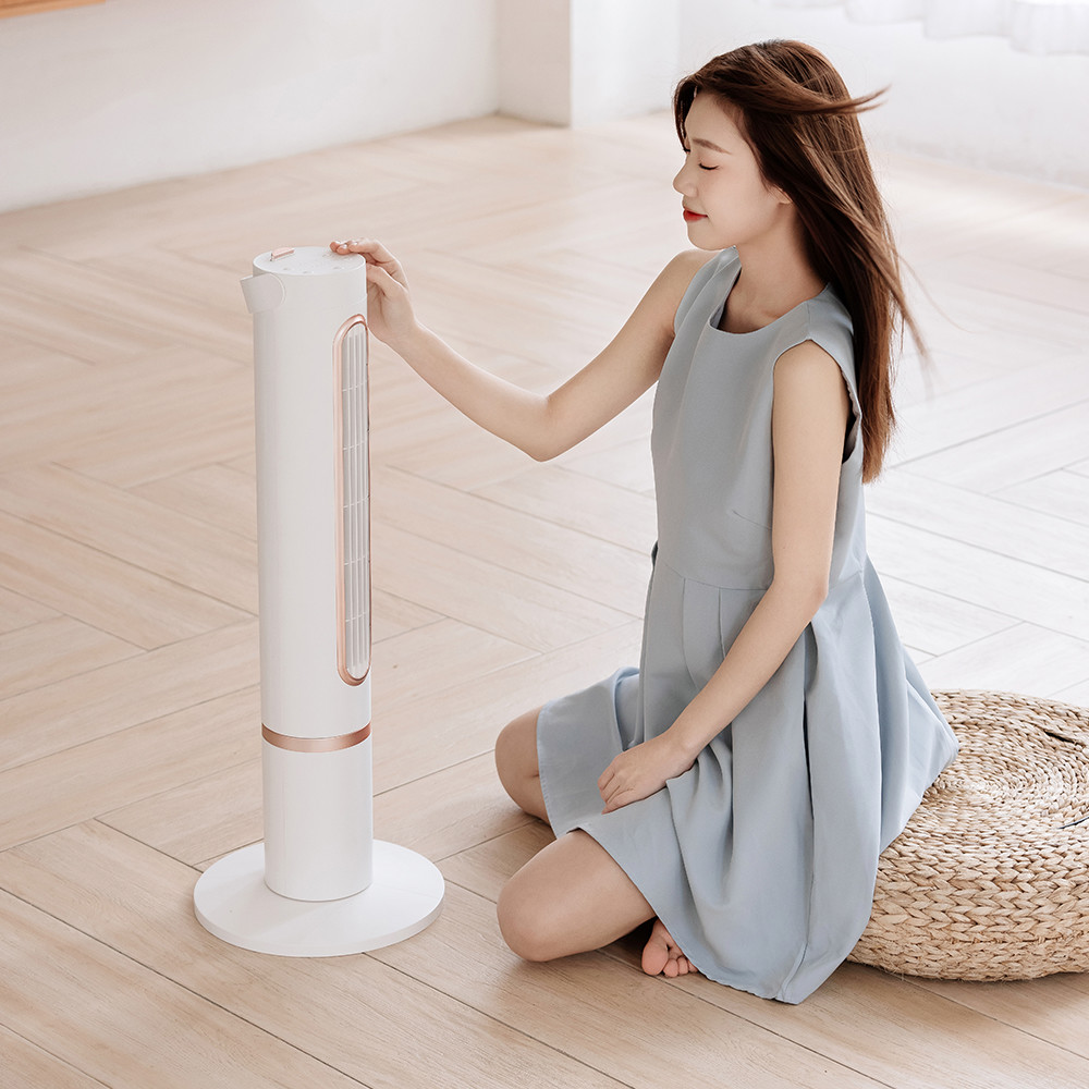 Rechargeable Bedroom Standing Fan Polymer Battery 10000mAh Office Tower Fan
