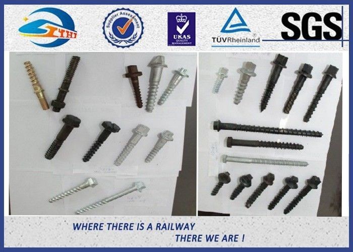 ZhongYue Black Painting Railway Spikes Q235 For Rail Sleeper / Train