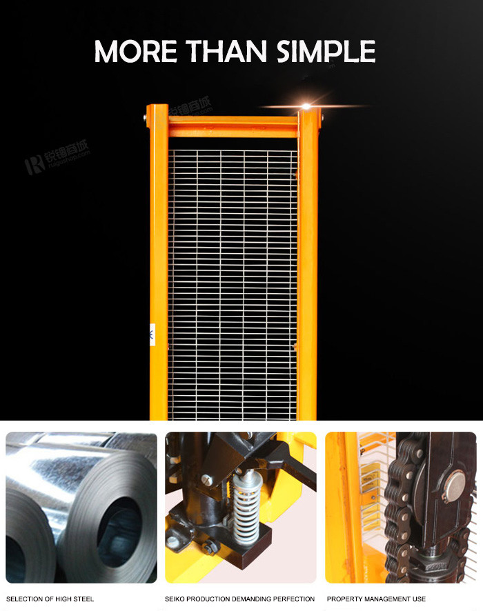 2500mm Lifting Height Manual Pallet Stacker With Forged Adjustable Forks