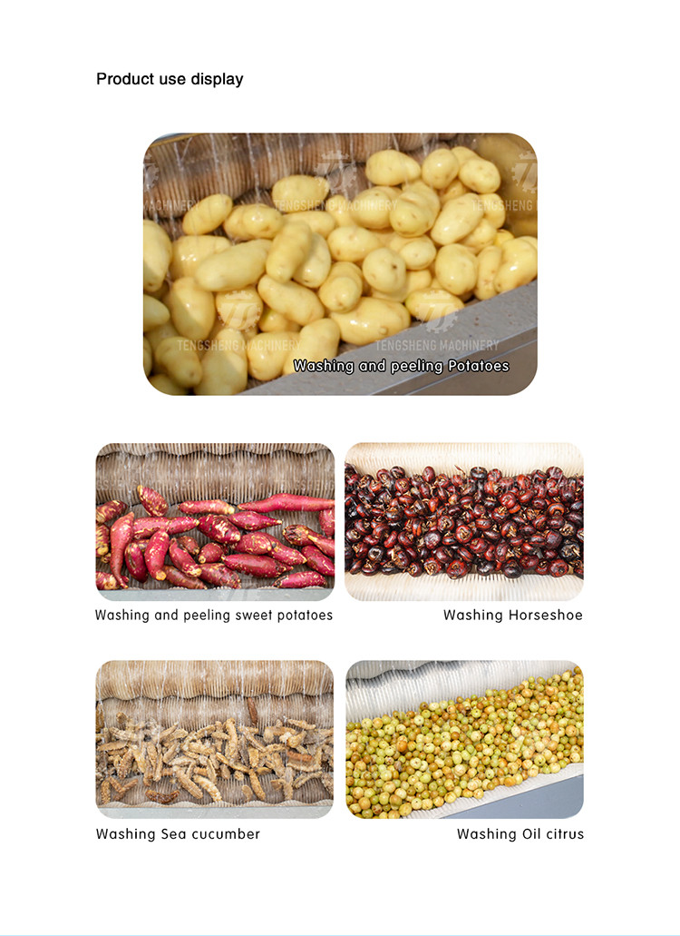 1500KG/H Agricultural products equipment, root and stem peeling cleaning machine, horseshoe cleaning and mud removal mac