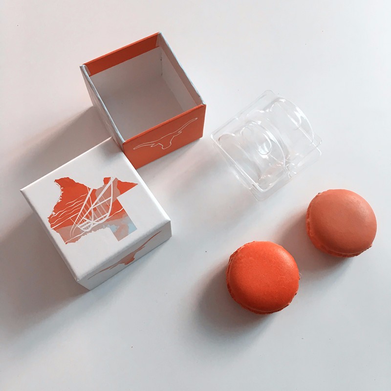 6 pcs macaron printing paper gift box packing boxes macarrons display macaron container with inner tray
