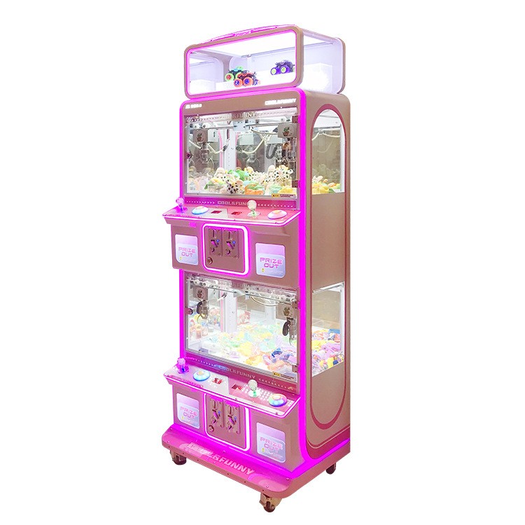 4 Player Coin Operated Toy Grabber Crane Machine within Custom Game Center 2 Layers